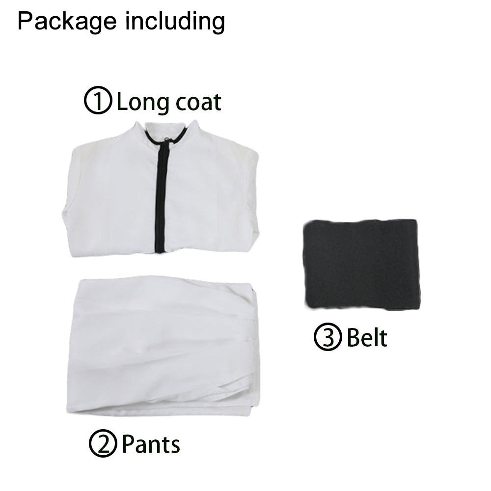 Anime Pale Demon White Uniform Cosplay Full Outfit for Men and Kids Halloween