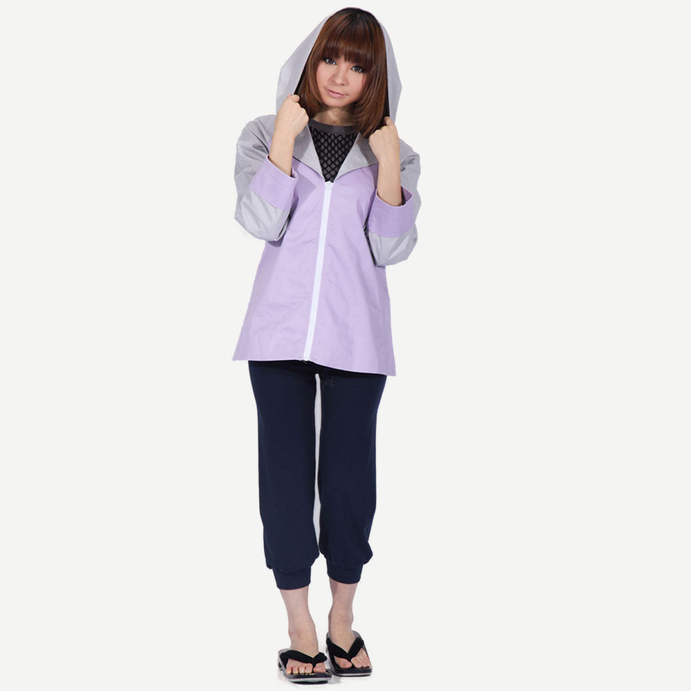 Anime Naruto Costume Hinata Cosplay Costume Light Purple Hooded Outfit for Women Kids