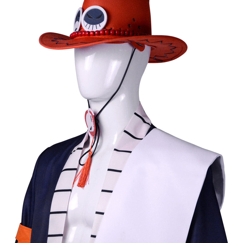 Pirate Adventure Flame Fighter Costume Full Outfit with Hat for Men Halloween