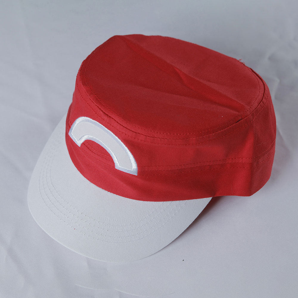 Men and Kids Anime Pokemon Costume Trainer Ash Ketchum Short Sleeves Cosplay Suit with Accessories