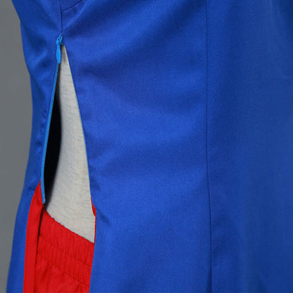 Dragon Ball Chichi Unmarried Blue Cosplay Costume Ouffits Women and Kids Halloween