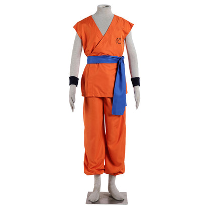 Dragon Ball Son Goku Training Costume Outfits Cosplay Men and Kids Halloween
