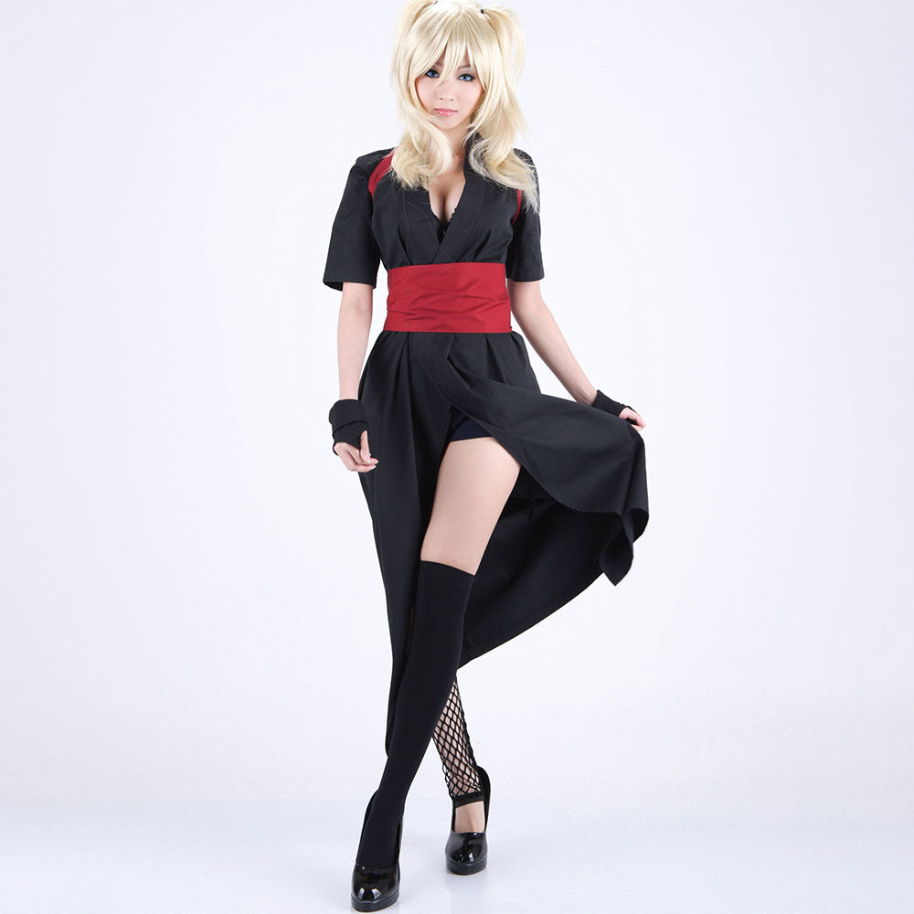 Anime Naruto Costume Temari Exam Cosplay Black Cosutme Outfit for Women Kids