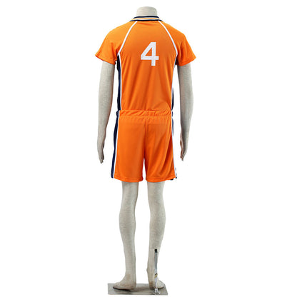 Haikyuu!! Costume Nishinoya Yuu Number #4 Karasuno High School Volleyball Uniform with Knee pads