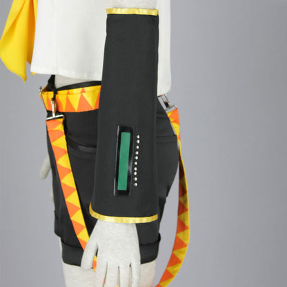 Anime-Style Yellow Twin-Tail Virtual Singer Costume Full Outfit with Accessories for Women Kids