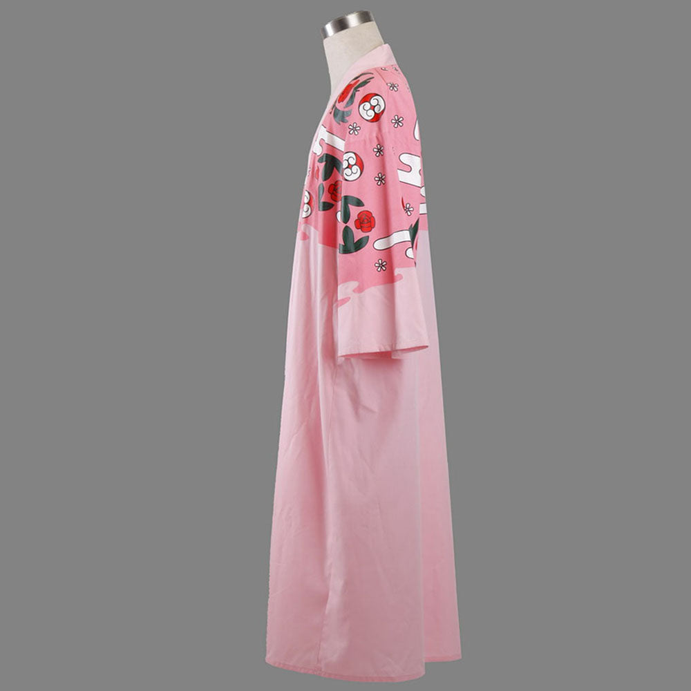 Anime 8th Division Lazy Captain Swordsman Cosplay Pink Floral Kimono Costume Men and Kids
