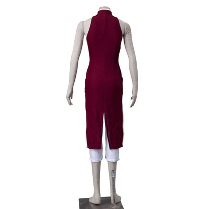 Anime Boruto Costume Sakura Mom-Style Cosplay Outfit with Headband for Women Kids