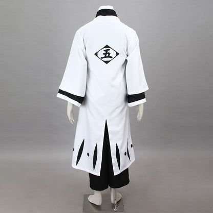 Anime 5th Division Captain White Haori Illusion Swordsman Cosplay Costume Set for Men and Kids