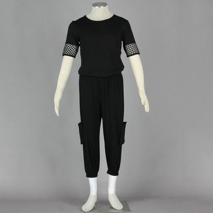 Anime Naruto Costume Gaara Exam Cosplay Black Uniform Outfit Men Kids Halloween