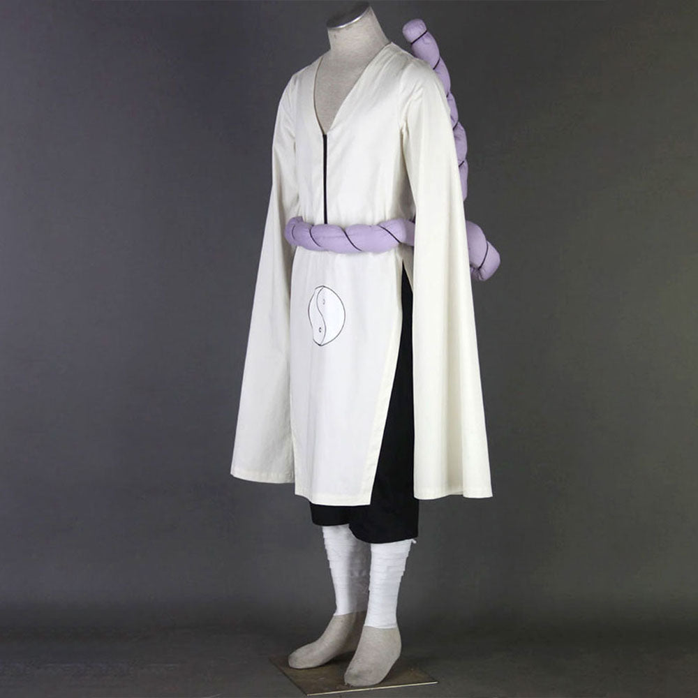 Anime Naruto Costume Kimimaro Cosplay Costume with Large Waist Rope for Men Kids