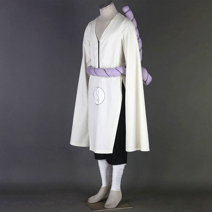 Anime Naruto Costume Kimimaro Cosplay Costume with Large Waist Rope for Men Kids