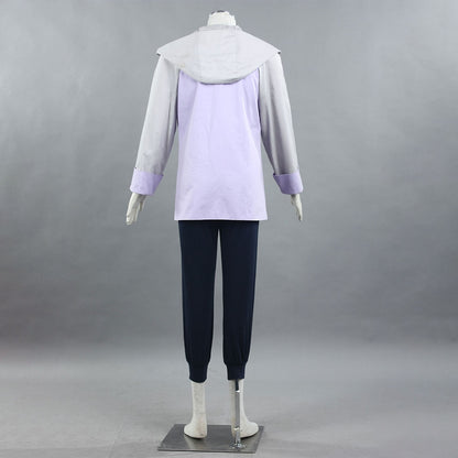 Anime Naruto Costume Hinata Cosplay Costume Light Purple Hooded Outfit for Women Kids