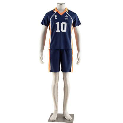Haikyuu!! Costume Hinata Shoyo Number #10 Karasuno High School Volleyball Uniform with Knee pads
