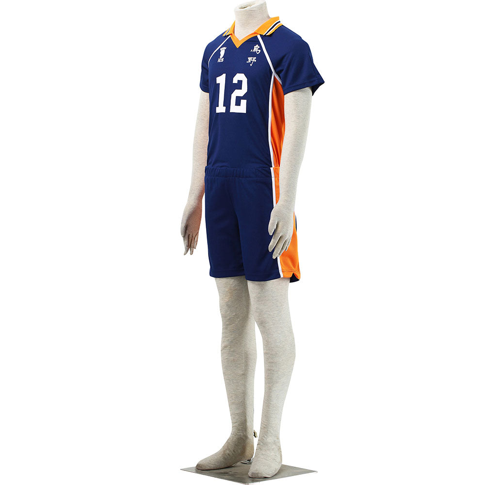 Haikyuu!! Costume Tadashi Yamaguchi Number #12 Karasuno High School Volleyball Uniform with Knee pads