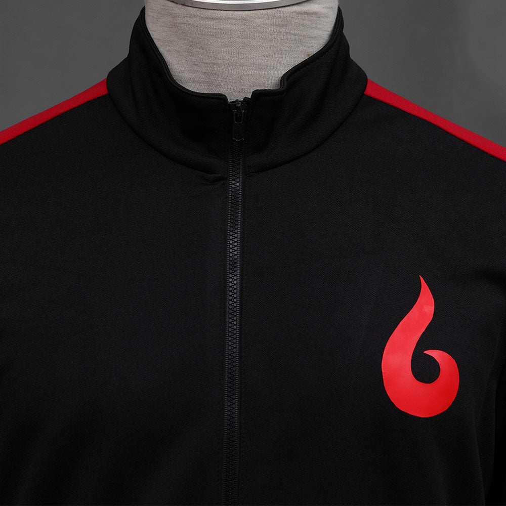 Anime Boruto Costume Boruto Boy Cosplay Black Red Jacket Outfit for Men Kids