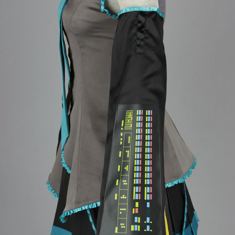 Anime Twin-Tail Virtual Pop Star Cosplay Costume Outfit with Accessories for Women Kids