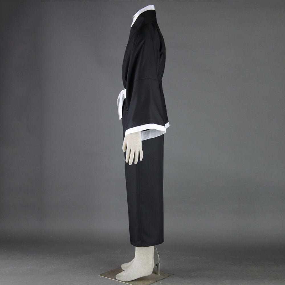 Anime Soul Warrior Black Kimono Robe White Sash Cosplay Costume for Men Kids