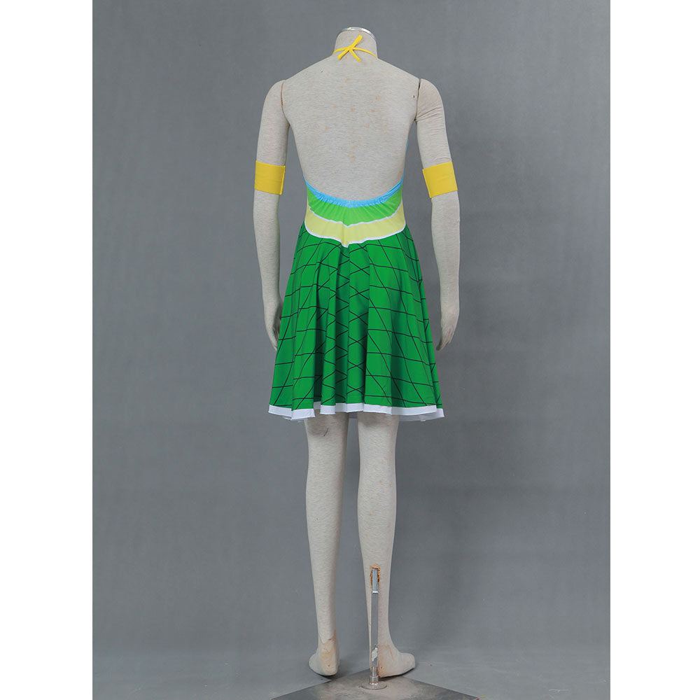 Anime Fairy Tail Wendy Marvell Cosplay Costume Green Dress Women Kids Halloween