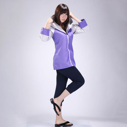 Anime Naruto Costume Hinata Cosplay Jacket Costume with Headband for Women Kids