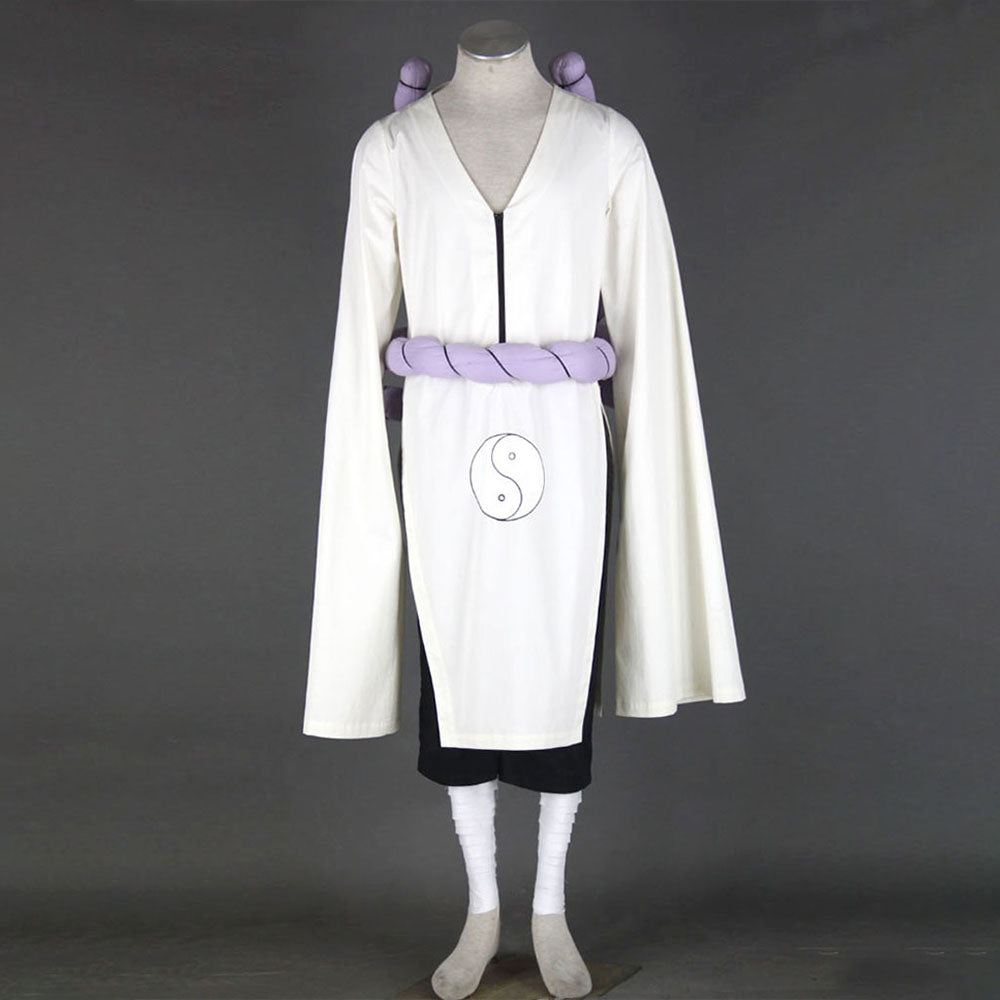 Anime Naruto Costume Kimimaro Cosplay Costume with Large Waist Rope for Men Kids