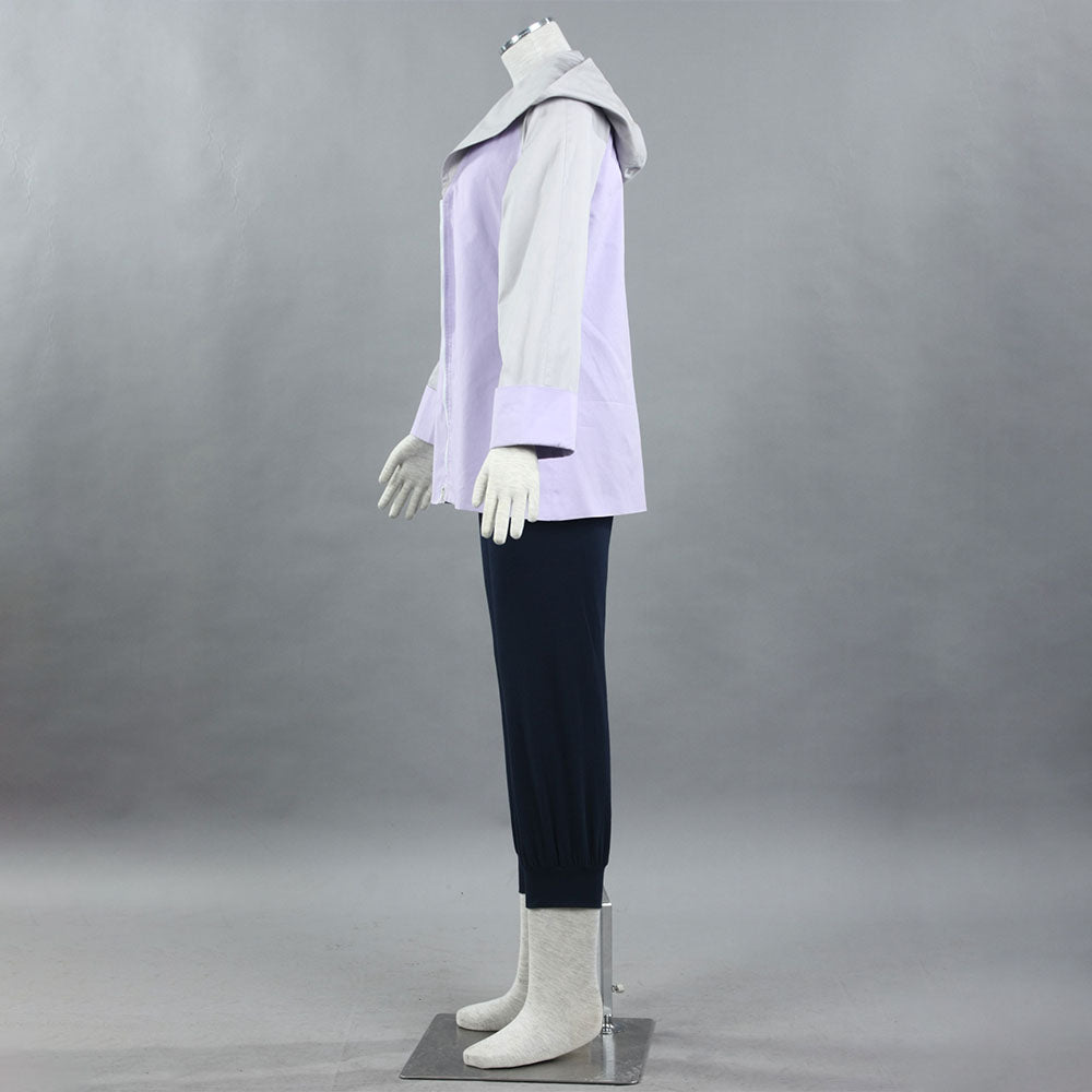 Anime Naruto Costume Hinata Cosplay Costume Light Purple Hooded Outfit for Women Kids