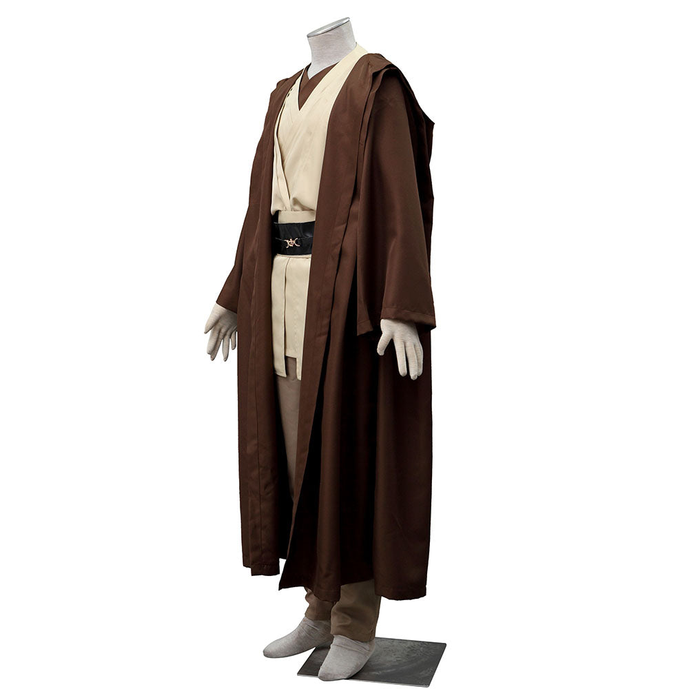 Movie Star Wars Obi-Wan Kenobi Jedi Knight Cosplay Costume Full Outfits Men Kids Halloween