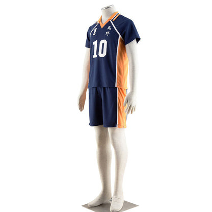 Haikyuu!! Costume Hinata Shoyo Number #10 Karasuno High School Volleyball Uniform with Knee pads