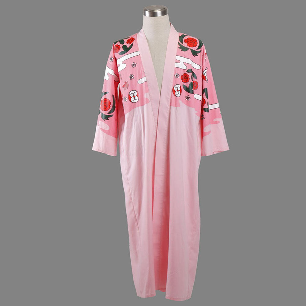 Anime 8th Division Lazy Captain Swordsman Cosplay Pink Floral Kimono Costume Men and Kids