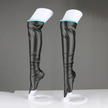 Blue Twin-Tail Virtual Singer Metallic Stage Cosplay Costume with Accessories for Women and Kids
