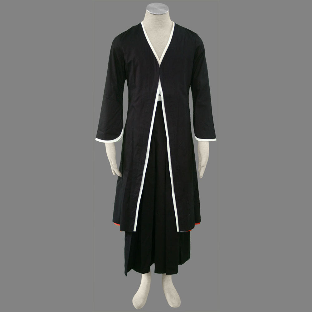 Anime Black Samurai Robe Warrior Cosplay Costume Full Outfit for Men and Kids