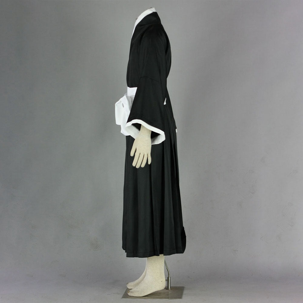 Anime Soul Warrior Black Kimono Robe White Waist Sash Cosplay Costume for Men Kids