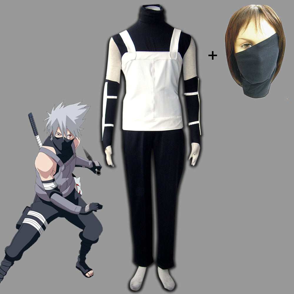Anime Naruto Costume Anbu Kakashi Cosplay Uniform Costume with Mask Men Kids Halloween