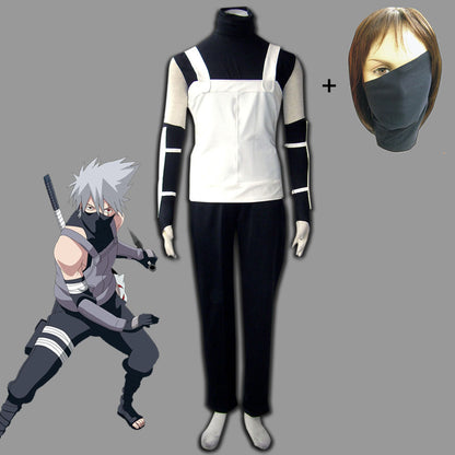 Anime Naruto Costume Anbu Kakashi Cosplay Uniform Costume with Mask Men Kids Halloween