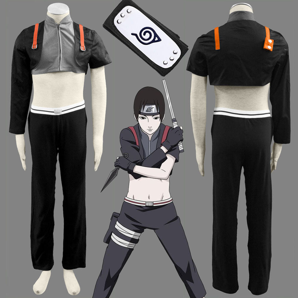 Anime Naruto Costume  Cosplay Costume with Headband for Men Kids
