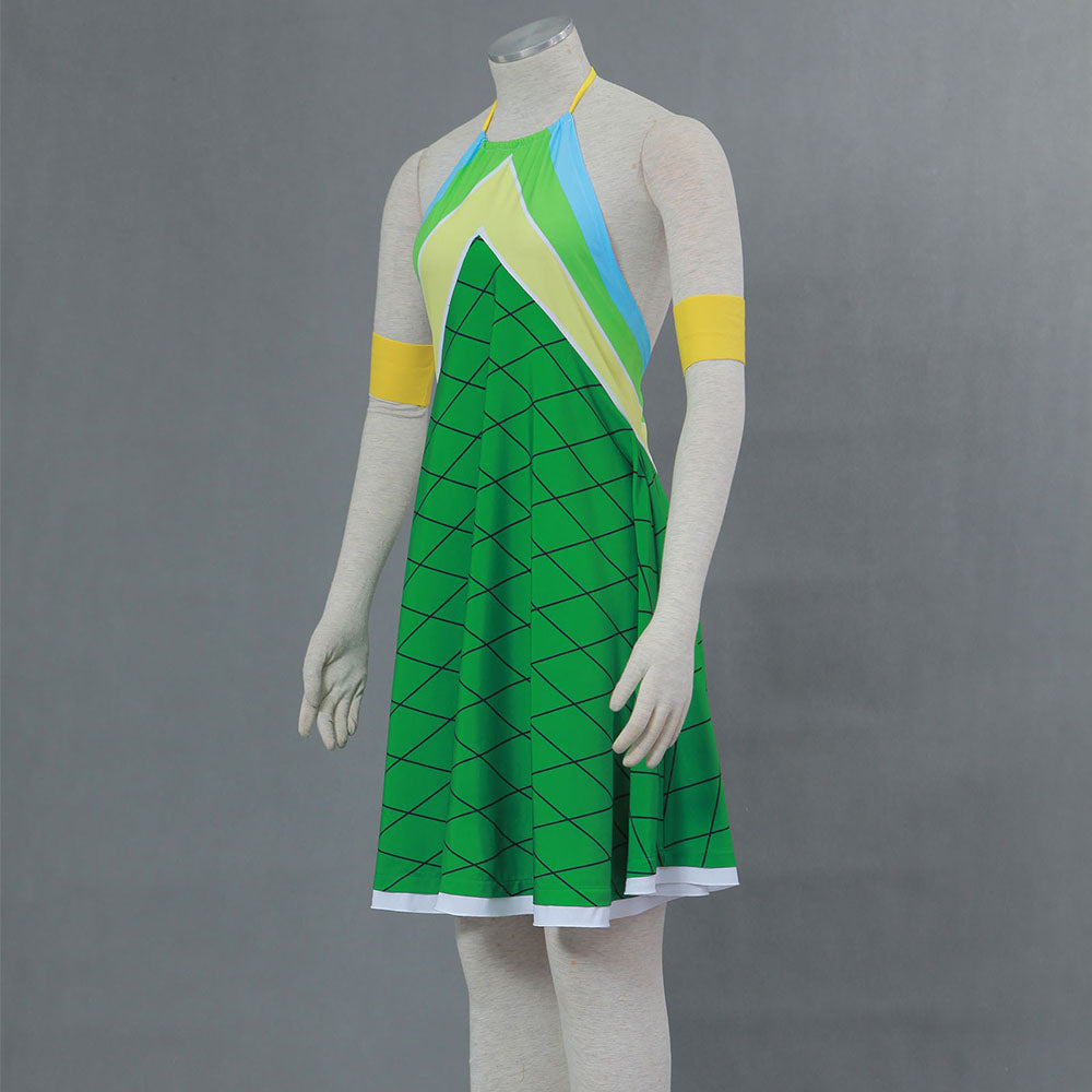Anime Fairy Tail Wendy Marvell Cosplay Costume Green Dress Women Kids Halloween