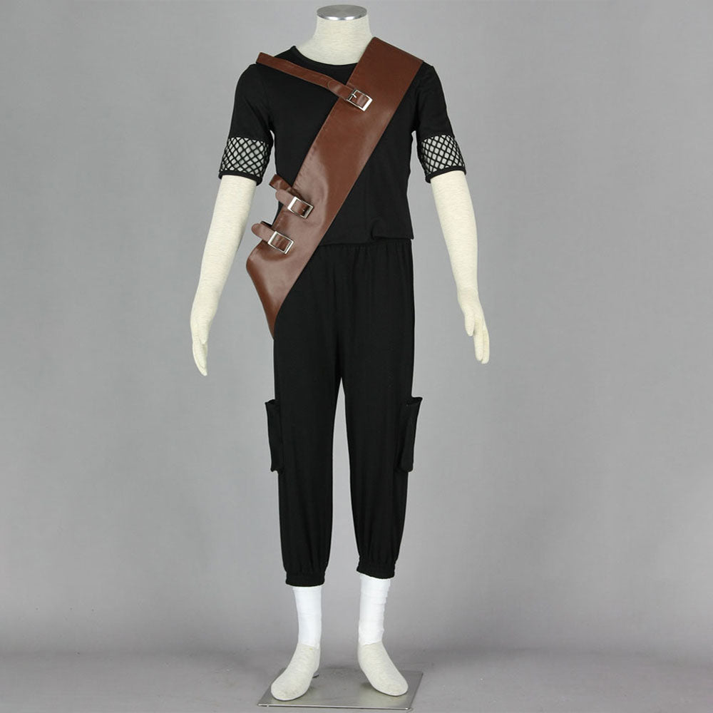 Anime Naruto Costume Gaara Exam Cosplay Black Uniform Outfit Men Kids Halloween