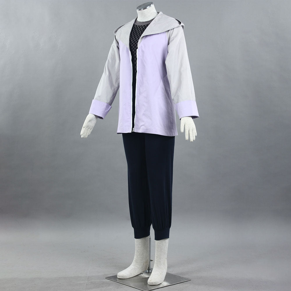 Anime Naruto Costume Hinata Cosplay Costume Light Purple Hooded Outfit for Women Kids
