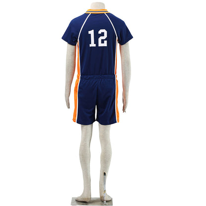 Haikyuu!! Costume Tadashi Yamaguchi Number #12 Karasuno High School Volleyball Uniform with Knee pads