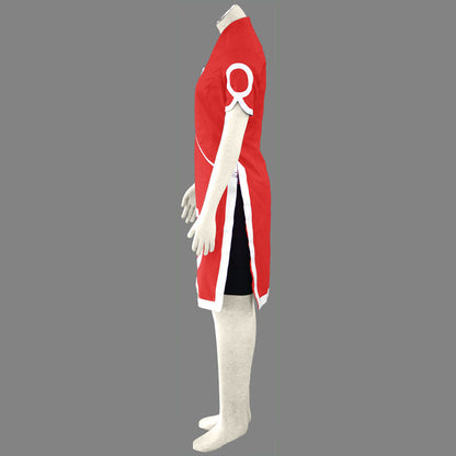 Anime Naruto Costume Sakura Girl Cosplay Red Dress Costume for Women Kids