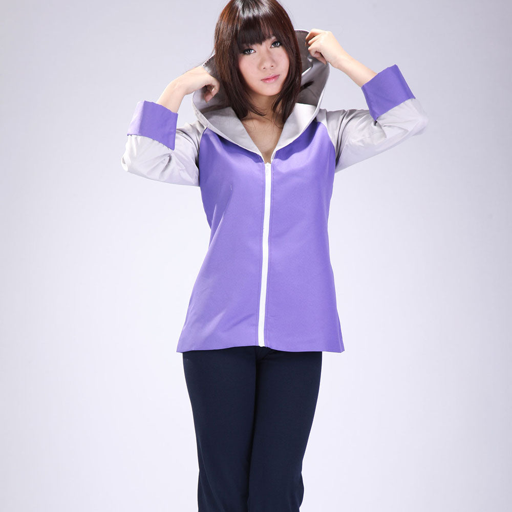 Anime Naruto Costume Hinata Cosplay Jacket Costume with Headband for Women Kids
