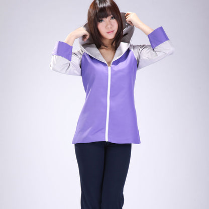 Anime Naruto Costume Hinata Cosplay Jacket Costume with Headband for Women Kids
