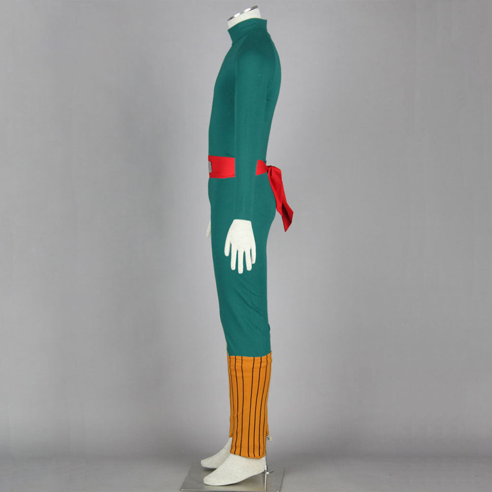 Anime Naruto Costume Rock Lee Cosplay Costume Green Jumpsuit full Outfit for Men Kids