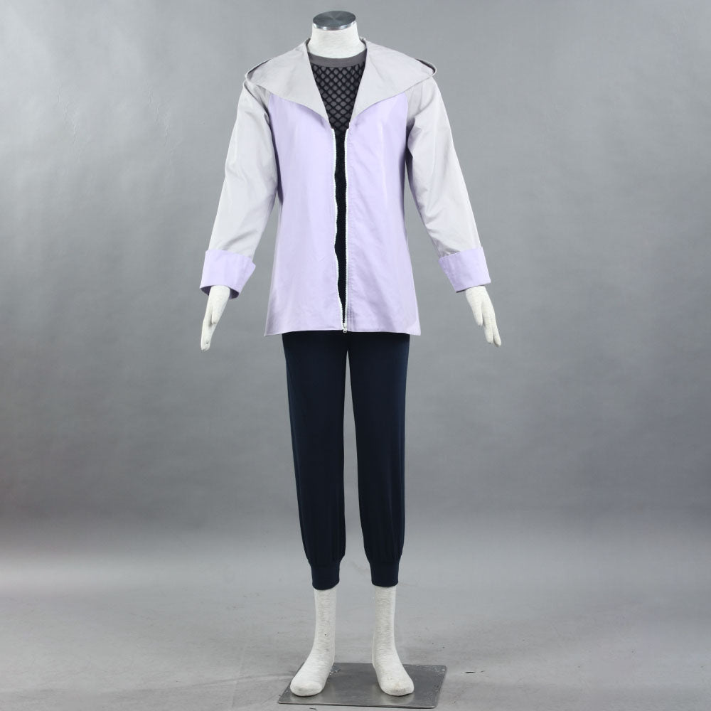 Anime Naruto Costume Hinata Cosplay Costume Light Purple Hooded Outfit for Women Kids