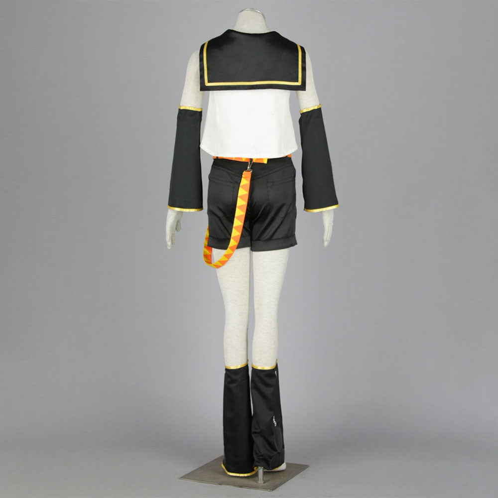 Anime-Style Yellow Twin-Tail Virtual Singer Costume Full Outfit with Accessories for Women Kids