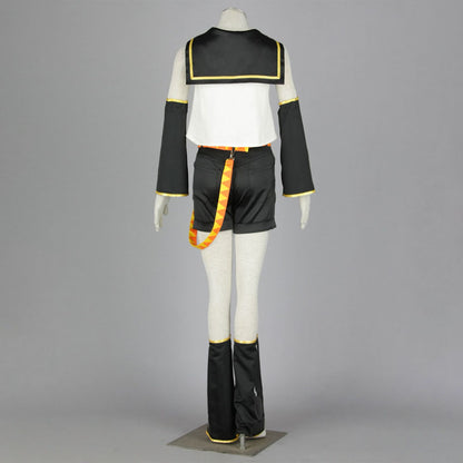 Anime-Style Yellow Twin-Tail Virtual Singer Costume Full Outfit with Accessories for Women Kids