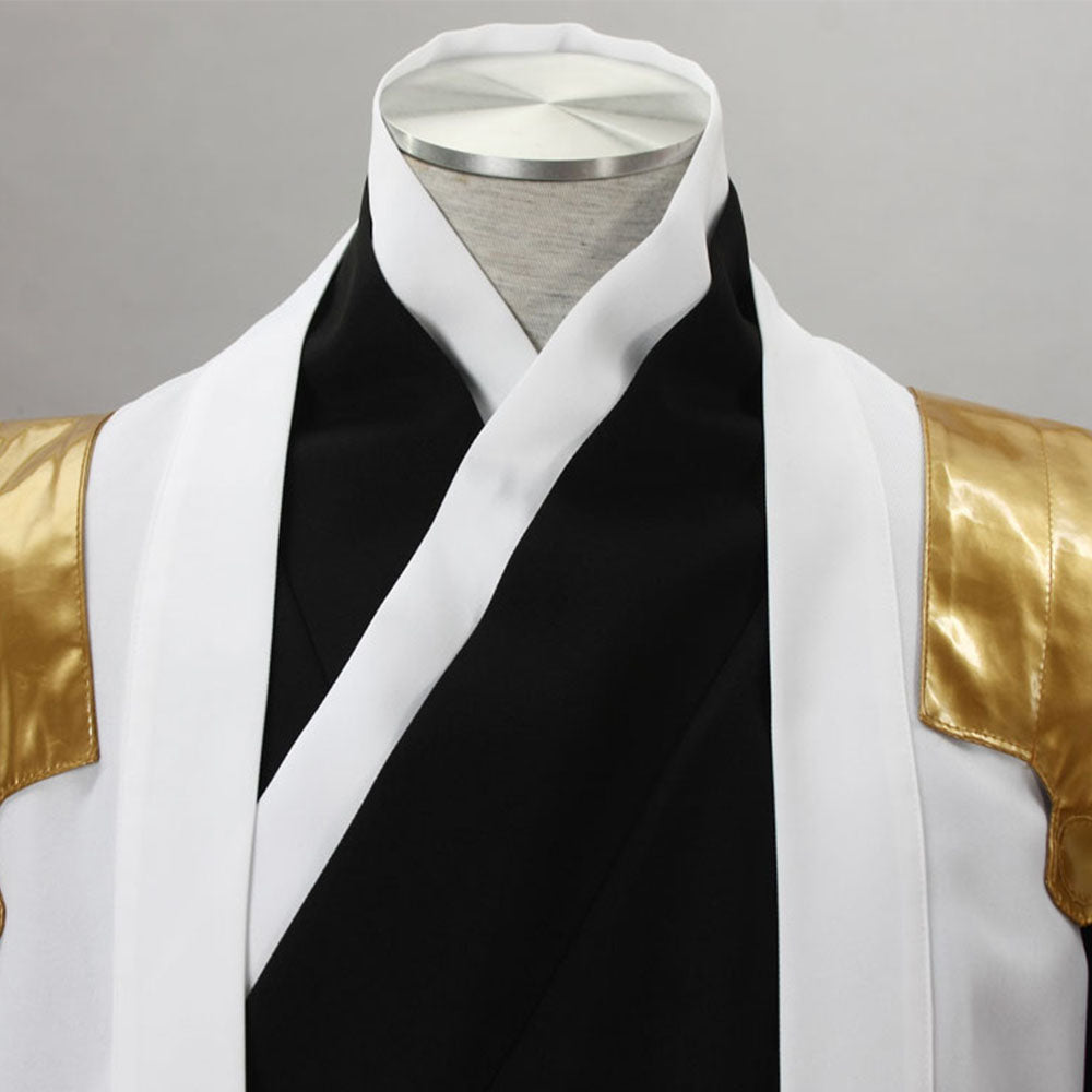 Anime 7th Division Captain Beast Swordsman Cosplay Costume Set with Golden Shoulder Armor for Men Kids