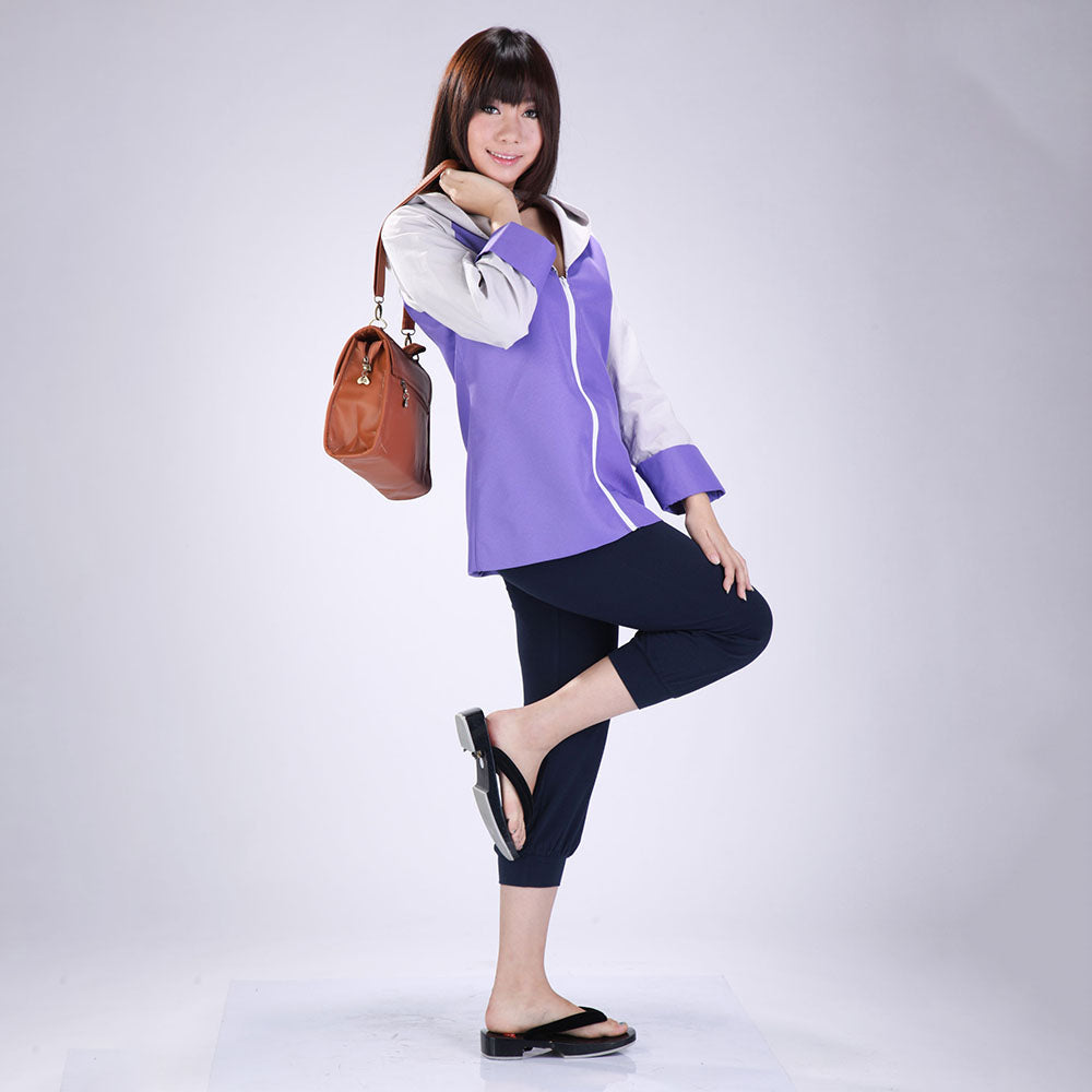 Anime Naruto Costume Hinata Cosplay Jacket Costume with Headband for Women Kids