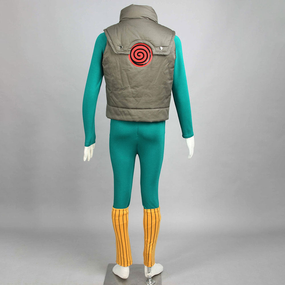 Anime Naruto Costume Might Guy Cosplay Green Jumpsuit Full Set for Men Kids Halloween