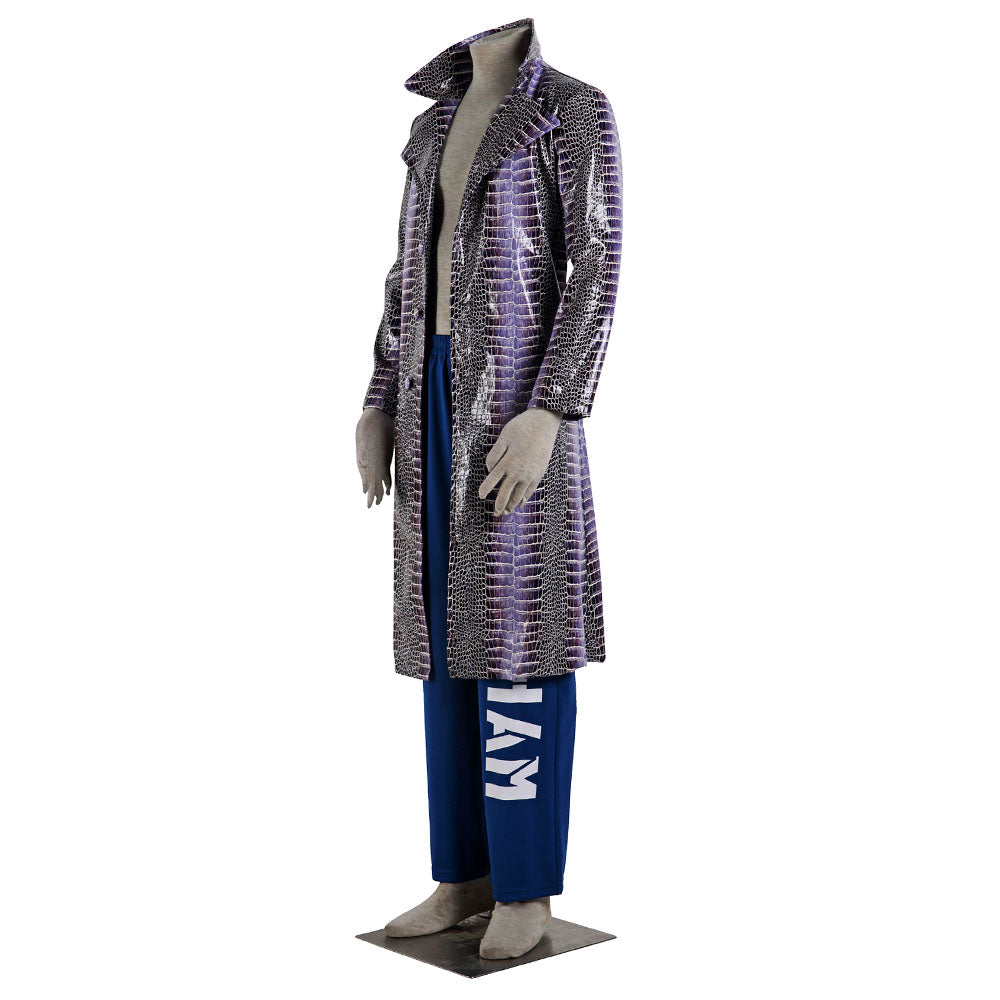 The Suicide Squad The Joker Cosplay Costume Long Coat with Pants Men and Kids Halloween