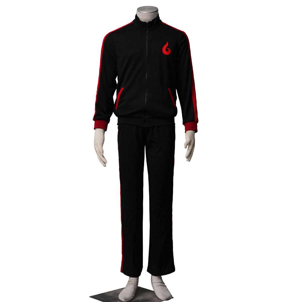 Anime Boruto Costume Boruto Boy Cosplay Black Red Jacket Outfit for Men Kids